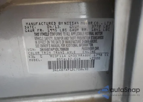 2013 Nissan Sentra S from USA, damaged, VIN 3N1AB7AP1DL708630